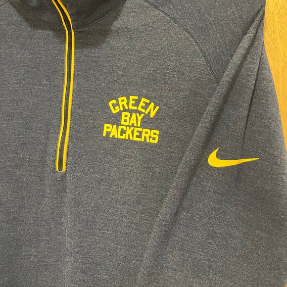 Nike Dri Fit Pullover Jacket 1/4 Zip Green Bay Packers Retro Colors NFL On Field - Picture 6 of 10